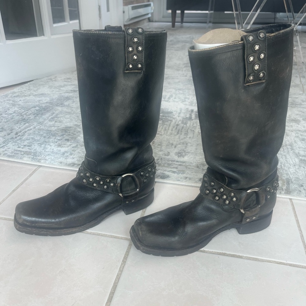 FRYE Black Studded Boots